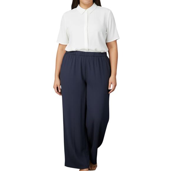 212 Collection Pants - NWT 212 Dress Pants Women’s 20W Short Pull-On Blue Elastic Waist Pockets Career
